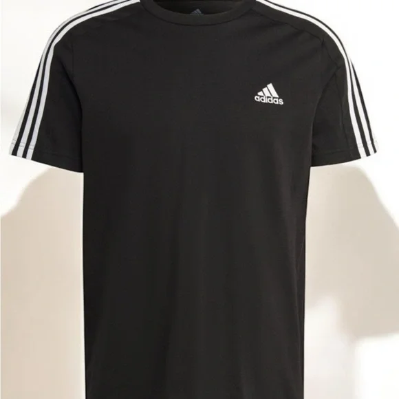 Adidas Black Short Sleeve Tee Classic Athletic Wear - Picture 3 of 14
